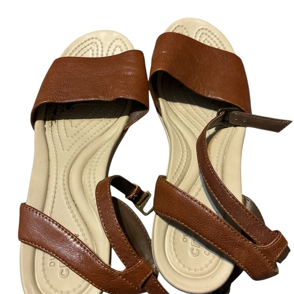 CROCS Brown and Cream Sandals - Picture 2 of 3